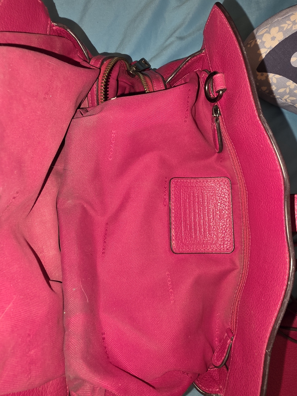FULL SET!Coach Mercer 30 & Matching Wallet - Dark Fuchsia - Complete w/ MSRP Tag - Picture 8 of 14